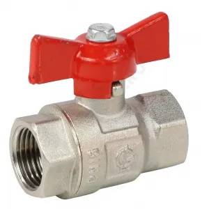 Кран шаровой латунь никель Крепыш 330 аналог 11б27п1 Ду 15 Ру16 ВР полнопроходной бабочка ГАЛЛОП 103213