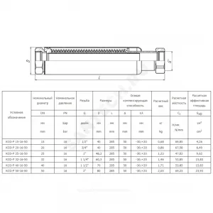 Компенсатор сильфонный осевой однослойный с внутренним экраном сталь нерж КСО-Р Ду 80 Ру16 ВР патрубки сталь L=290мм Hortum 0100080-060/290