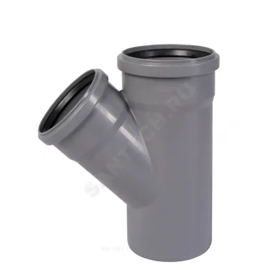 Тройник PP-H переходной серая HT HTEA Дн 90х75х45гр б/нап в/к Ostendorf 114210