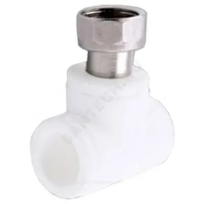 Тройник PP-R комбинированный белый с накидной гайкой Дн 25х1" VALFEX 10140125