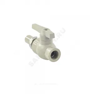 Кран шаровой PP-R полнопроходной серый Дн 20х3/4" с односторонним разъемным соединением VALFEX 20244020Г