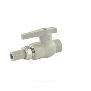 Кран шаровой PP-R полнопроходной серый Дн 20х3/4" с односторонним разъемным соединением VALFEX 20244020Г