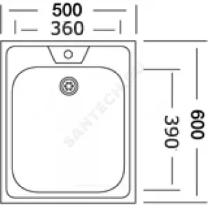 Мойка накладная 500х600х130мм сталь нержавеющая AISI 430 без сифона выпуск 1 1/2" Владикс V-404