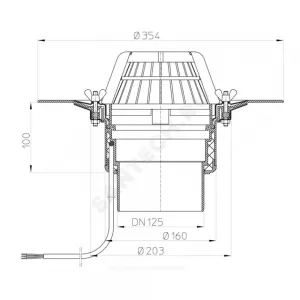 Воронка кровельная HL62.1 с вертикальным выпуском PP Дн 125 с листвоуловителем, электрообогревом, теплоизоляцией, обжимным фланцем HL HL62.1/2 Воронка кровельная HL62.1 с вертикальным выпуском PP Дн 125 с листвоуловителем, электрообогревом, теплоизоляцией, обжимным фланцем HL HL62.1/2