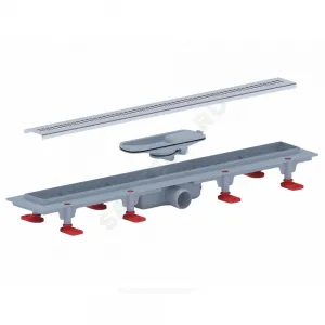 Лоток душевой с "сухим" затвором Дн 40 650х62мм решетка нержавеющая сталь, матовая "РИФ" АНИ Пласт TLQ1265M