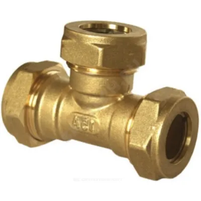 Тройник переходной латунь Ду 25х15х25 обжим для нержавеющих труб STAHLMANN STWL25/15/25BEF