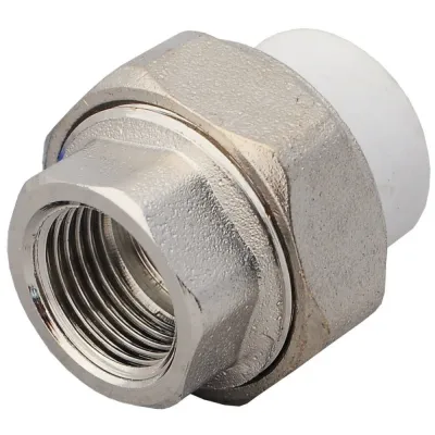 Муфта PP-R комбинированная разъемная белая ВР Дн 25х1/2" VALFEX 10155115