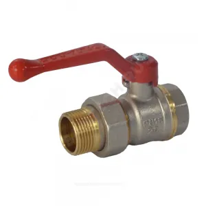 Кран шаровой латунь никель 11Б27фт1М OPTIMA Ду 15 Ру16 ВР/"американка" полнопроходной рычаг VALFEX VF.225.NLR1.012