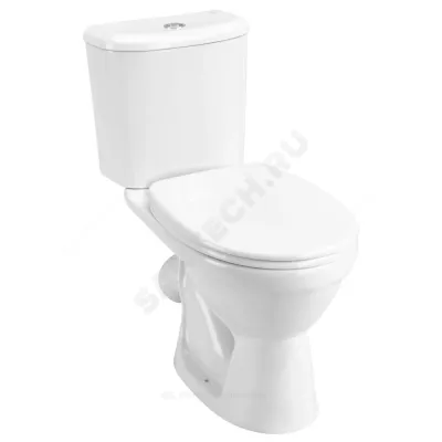 Унитаз-компакт Бореаль белый нижний подвод косой выпуск 2/реж дюропласт микролифт Santek 1.WH30.2.146