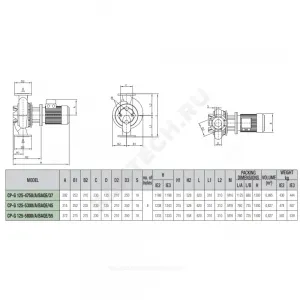 Насос ин-лайн с сухим ротором CP 125-4750/A/BAQE/37 - IE3 PN16 3x400В/50Гц DAB 1D7311GGV