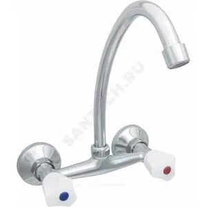 Смеситель для кухонной мойки двуручный Стандарт ЦС-СМ 293 К Пл. Бел маховик Центр Сантехники (Подольск) СМ507701