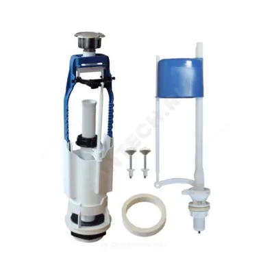 Арматура для бачка сливная/наливная нижнее подключение кнопка хром 1/реж универсал Уклад А 105.57.14.3