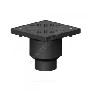 Трап чугун вертикальный ТП-113 квадратный с грязеуловителем с чугунной решеткой Ду 100 Татполимер ТП-113.110-250VP