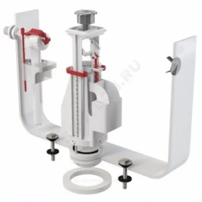 Арматура для бачка сливная/наливная боковое подключение кнопка хром 2/реж Alca Plast SA08 3/8" CHROM