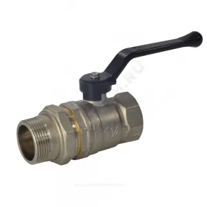 Кран шаровой латунь никель Pride Ду 15 Ру40 ВР/"американка" полнопроходной рычаг аналог 11б27п1 LD 47.15.В-ГШ.Р