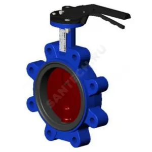 Затвор дисковый поворотный чугун VPI4648-02EP Ду 100 Ру16 с резьб проушинами с рукояткой диск чугун манжета EPDM Tecofi VPI4648-02EP0100