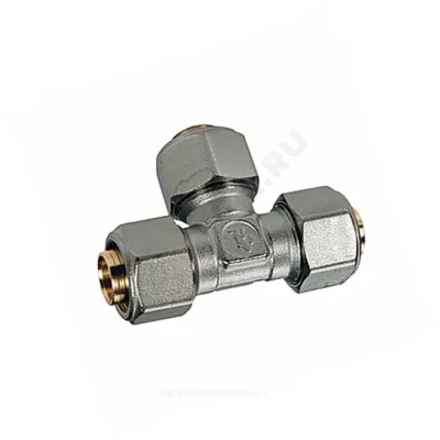 Тройник МП латунь обжим Дн 20 R564AM Giacomini R564MX057