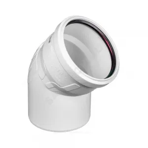 Отвод PP-H бесшумный белый Дн 75х45гр б/нап в/к RTP (РосТурПласт) 35380