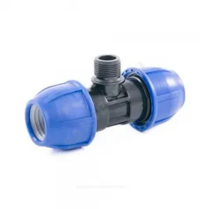 Тройник компрессионный ПЭ Дн 63х1 1/2"х63 НР Ру10 RTP (РосТурПласт) 21879