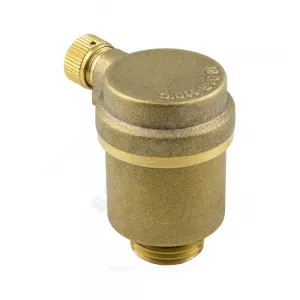 Воздухоотводчик автоматический латунь 5005 Ду 15 Ру10 G1/2" НР прямой с гориз. распол. колпачка Aquasfera 5005-01