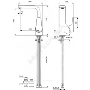 Смеситель для умывальника ручка сбоку одноручный NEXT Vidima BA083AA