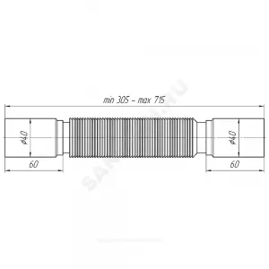 Гофра 40х40 L=305-715мм АНИ Пласт K404 Гофра 40х40 L=305-715мм АНИ Пласт K404
