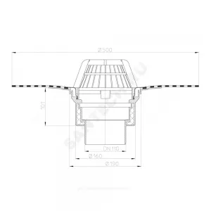 Воронка кровельная HL62H с вертикальным выпуском PP Дн 110 с листвоуловителем, теплоизоляцией, гидроизоляционным полимербитумным полотном 500мм HL HL62H/1 Воронка кровельная HL62H с вертикальным выпуском PP Дн 110 с листвоуловителем, теплоизоляцией, гидроизоляционным полимербитумным полотном 500мм HL HL62H/1