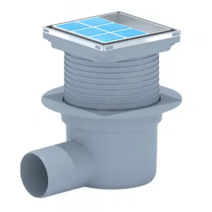 Трап регулируемый Дн 50 с нержавеющей решёткой 100х100мм горизонтальный выпуск АНИ Пласт TA5802