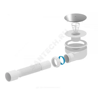 Сифон для поддона 1 1/2"x90 h=53мм слив крышка D=115мм АНИ Пласт E355C