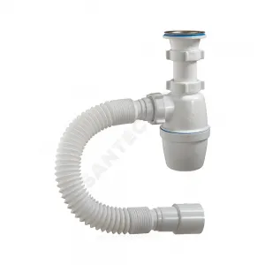 Сифон для умывальника/мойки бутылочный 1 1/2"x40 с гофрой 40х40/50 выпуск с нержавеющей решёткой D=70мм Орио А-4001