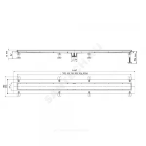 Лоток душевой с "сухим" затвором Дн 50 1000х67мм с решеткой под кладку плитки вертикальный выпуск ТП-50.1 Татполимер 101200277
