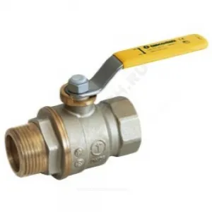 Кран шаровой латунь никель газ R734LG Ду 50 ВР/НР полнопроходной рычаг Giacomini R734LGAX008
