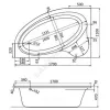Ванна акриловая Эдера L 170х110 без ножек левосторонняя Santek 1.WH11.1.995