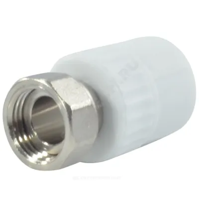 Муфта PP-R комбинированная белая с накидной гайкой Дн 25х1/2" VALFEX 10139225