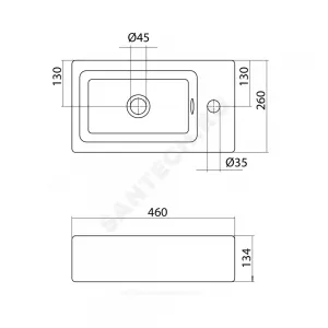 Умывальник мебельный Эрис 46 1 отверстие под смеситель справа Santek 1.WH30.1.972 Умывальник мебельный Эрис 46 1 отверстие под смеситель справа Santek 1.WH30.1.972