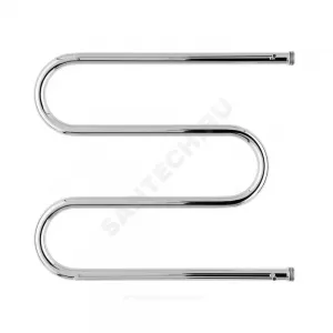 Полотенцесушитель водяной нерж сталь М-образный Ду 25 (1") НР с полочкой 600х400мм боковое подключение в/к Элит-Металл ВЭК-04-06