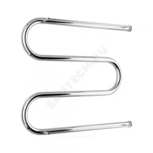 Полотенцесушитель водяной нерж сталь М-образный Ду 25 (1") НР с полочкой 600х400мм боковое подключение в/к Элит-Металл ВЭК-04-06