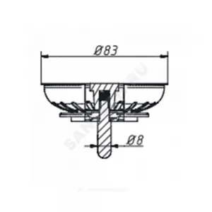 Фильтр-пробка для кухонной мойки нержавеющая сталь 3 1/2" Орио РК-9
