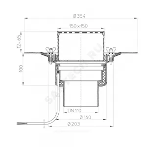 Воронка кровельная HL62.1B с вертикальным выпуском PP Дн 110 с трапом, электрообогревом, теплоизоляцией, обжимным фланцем HL HL62.1B/1 Воронка кровельная HL62.1B с вертикальным выпуском PP Дн 110 с трапом, электрообогревом, теплоизоляцией, обжимным фланцем HL HL62.1B/1