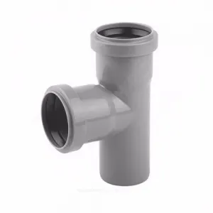 Тройник PP-H серый Дн 50х50х87гр б/нап в/к Политэк 205087