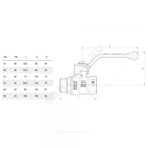 Кран шаровой латунь никель газ Pride Ду 15 Ру40 ВР/НР полнопроходной рычаг аналог 11б27п LD 47.15.В-Н.Р