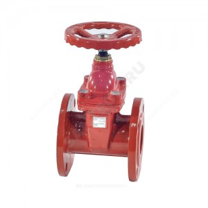 Задвижка чугун 30ч39р аналог МЗВГ обрезиненный клин c гайкой Ду 150 Ру16 до +150 фл Китай