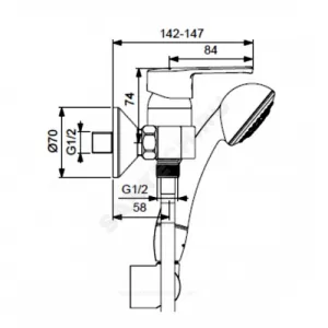 Смеситель для душа одноручный UNO Vidima BA237AA