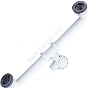 Сифон для кухонной мойки с двумя чашами бутылочный 1 1/2"x40 выпуск с нержавеющей решёткой D=70мм Ани Грот АНИ Пласт A3000