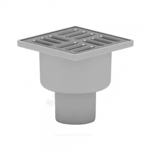 Трап нерегулируемый с гидрозатвором Дн 50 с нержавеющей решёткой 100х100мм вертикальный выпуск АНИ Пласт TA5202