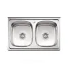 Мойка накладная Глянцевая 800х600х180 сталь нержавеющая 2 чаши с сифоном Ledeme L98060B Мойка накладная Глянцевая 800х600х180 сталь нержавеющая 2 чаши с сифоном Ledeme L98060B