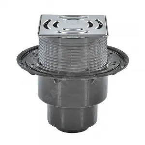 Трап регулируемый с "сухим" затвором "Primus" Дн 50/75/110 с нержавеющей решёткой 138х138мм вертикальный выпуск HL HL3100Pr