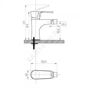 Смеситель для биде одноручный ЭЛИТ Профсан PSM-100-7