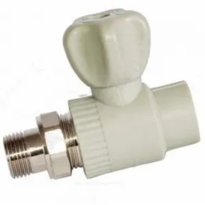 Кран шаровой PP-R серый Дн 20х1/2" НР прямой для радиатора RTP (РосТурПласт) 27903