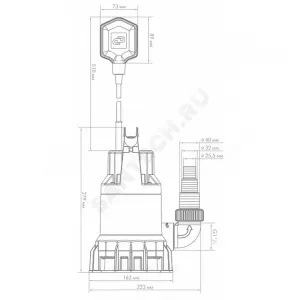 Насос фекальный Фекальник 140/6 1х200-240В/50 Гц Джилекс 5400